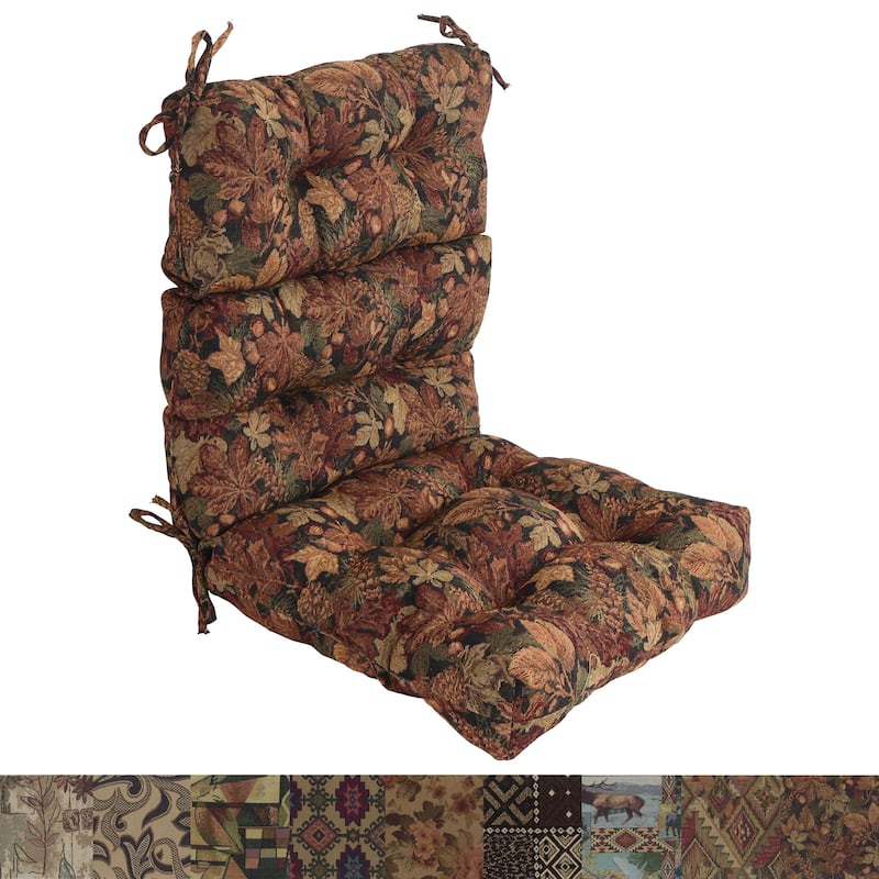 Tapestry Tufted Seat/Back Chair Cushion (Multiple Sizes)