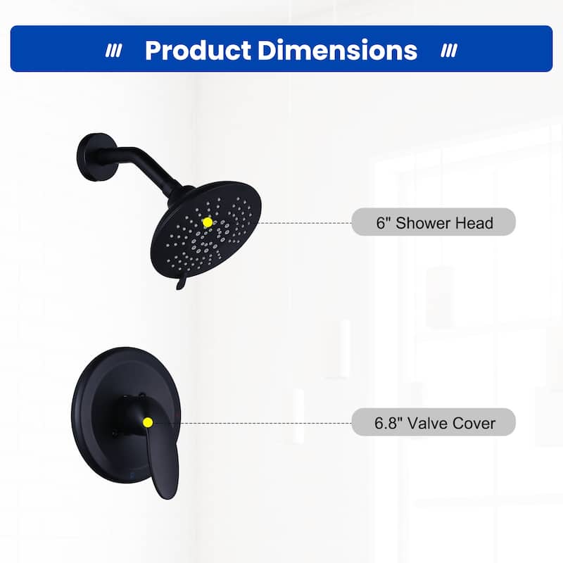 WOWOW Single Handle 5-Spray Shower Faucet with Valve
