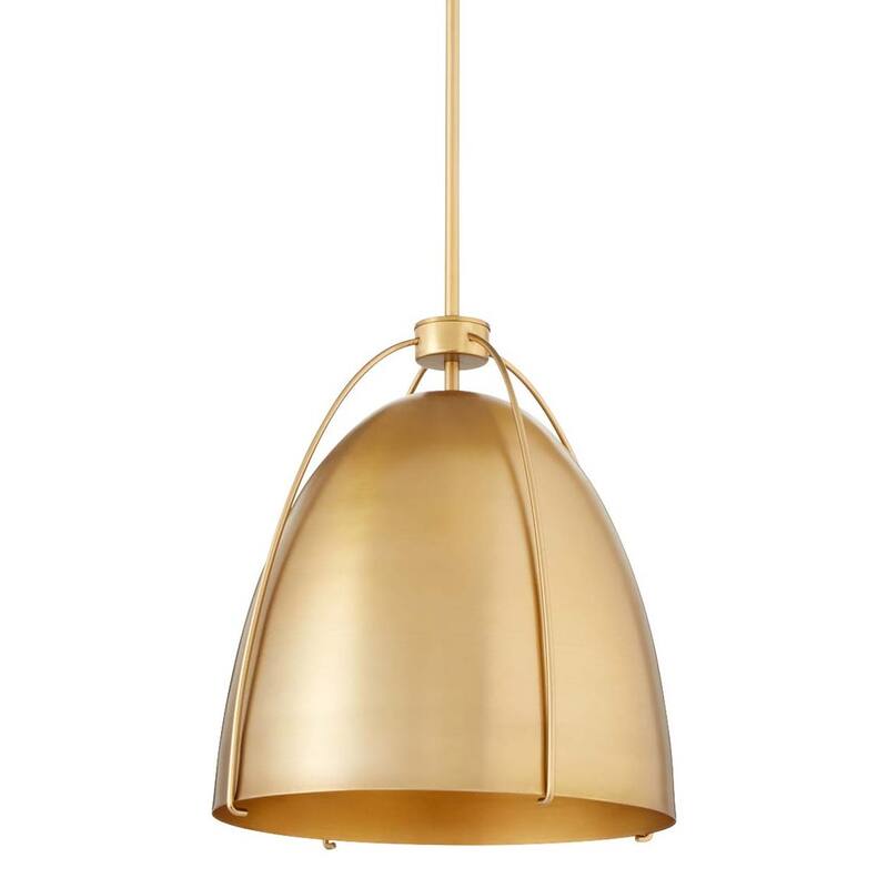 Quorum International 860-1 Jamie 15" Wide Pendant - Studio White / Aged Brass