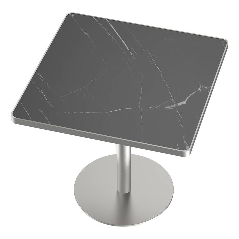 Square Modern Dinning Table 31.5 inches Bistro Table Tulip Table with Faux Marble top, Sturdy Metal Frame Diameter