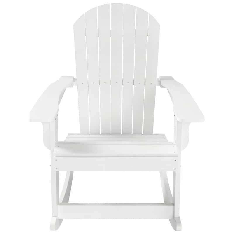 Polytrends Vineyard HIPS Outdoor Eco-Friendly All Weather Seashell Rocking Adirondack Chair