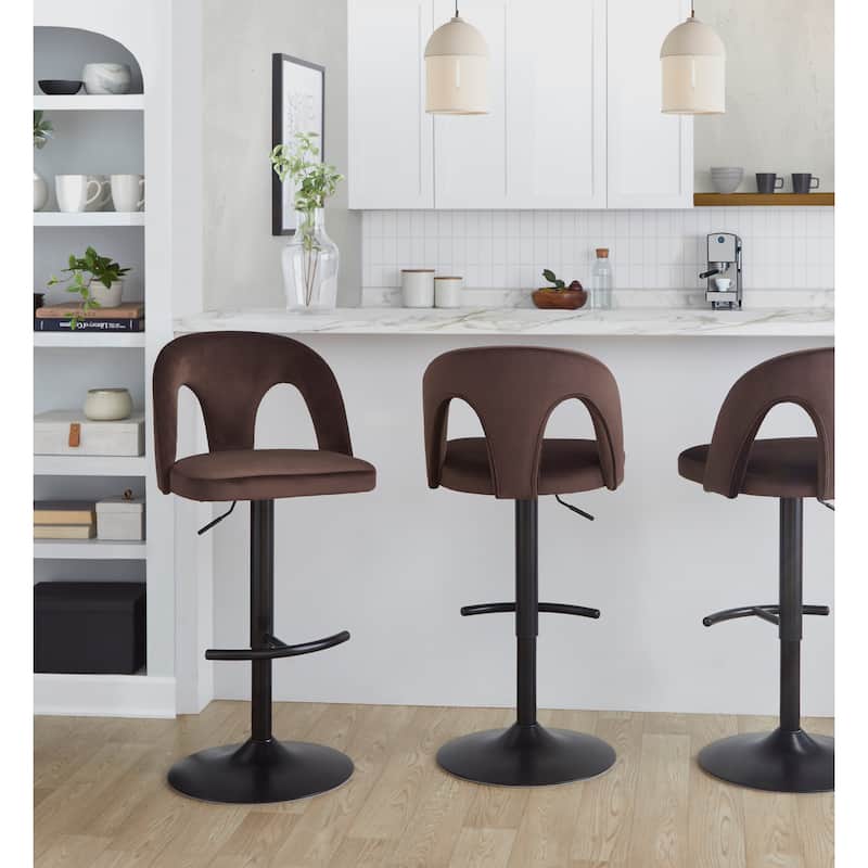 Ava Upholstered Adjustable Barstool - Set of 2