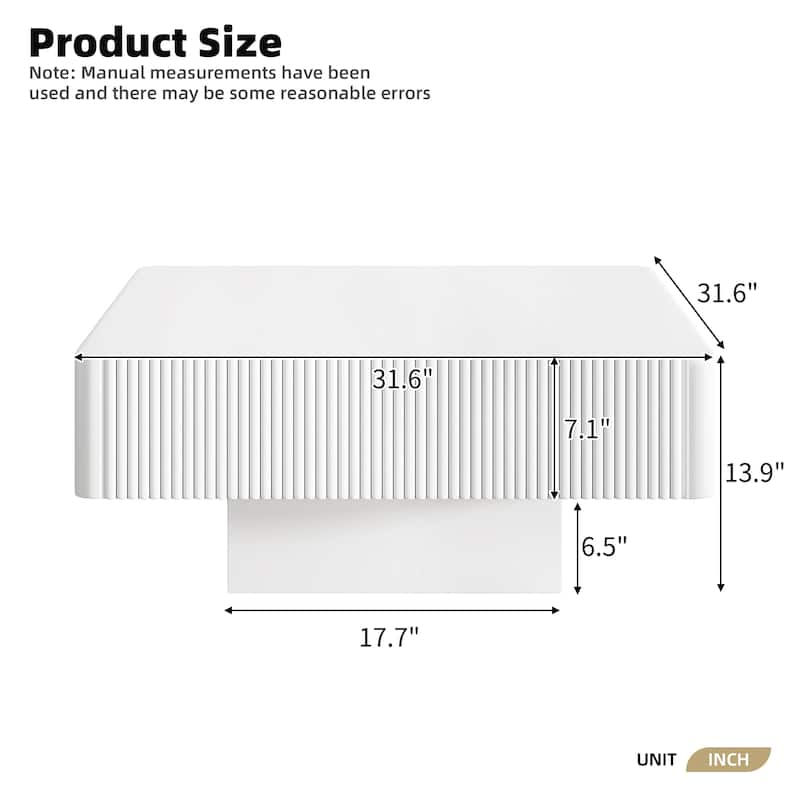 Modern Round Drum Coffee Table with Sturdy Base