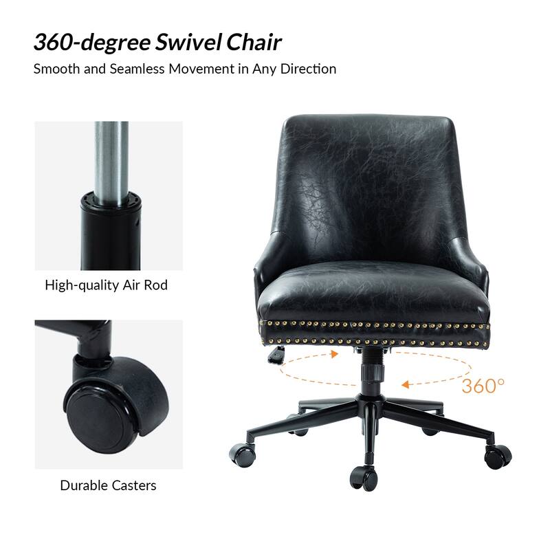 Sonia Modern Faux Leather Task Chair with Height-adjustable by HULALA HOME