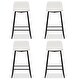 preview thumbnail 29 of 49, LUE BONA Modern Faux Leather Metal Frame Counter Height Bar Stools (Set of 4)