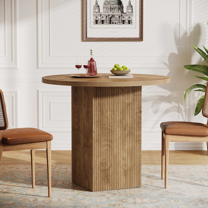 Small Round Dining Table for 2 - Brown