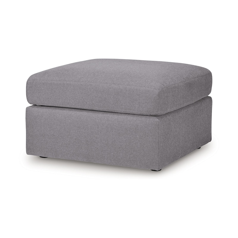 Meso Oversized Square Ottoman, Granite Gray Nuvella Polyester, 32 Inch