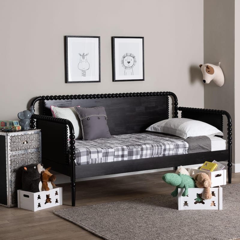 Lucera Bobbin Daybed - Wooden Spindle Bed Frame, Classic Style Sofa Bed for Bedroom or Guest Room