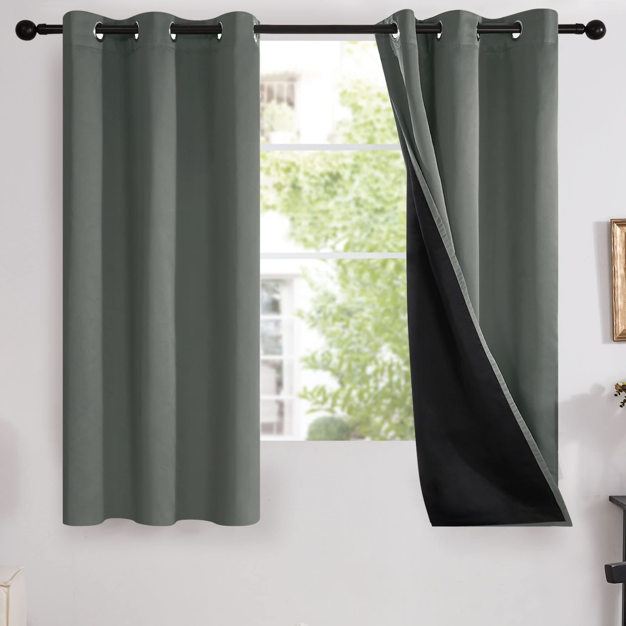 100% Blackout with Liner Grommet Curtain 4 Panels