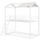 preview thumbnail 5 of 9, Twin over Twin Metal Bunk Bed with Half Roof, Guardrail, and Ladder