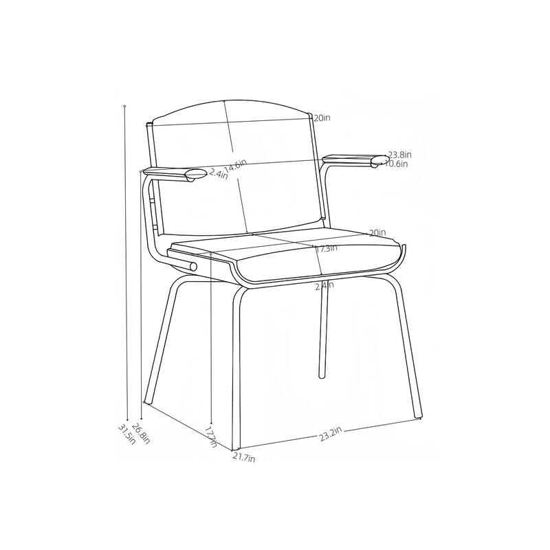 Pasargad Home Nara Armchair, Beige/Brown - W24"xD22"xH32"
