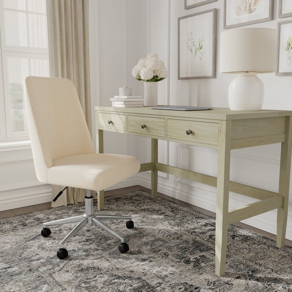 Martha Stewart Upholstered Height Adjustable Swivel Home Office Chair