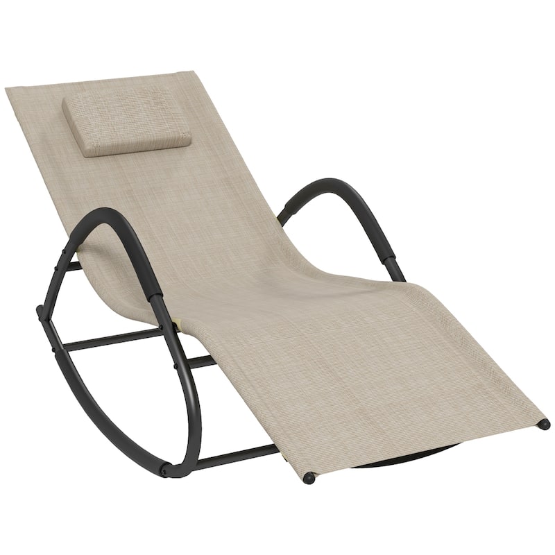 Outsunny Rocking Chair, Zero Gravity Patio Chaise Sun Lounger, Outdoor Rocker, UV Water Resistant