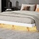 preview thumbnail 26 of 55, Modern Size Low Profile Platform Floating Bed with LED Lights Underneath