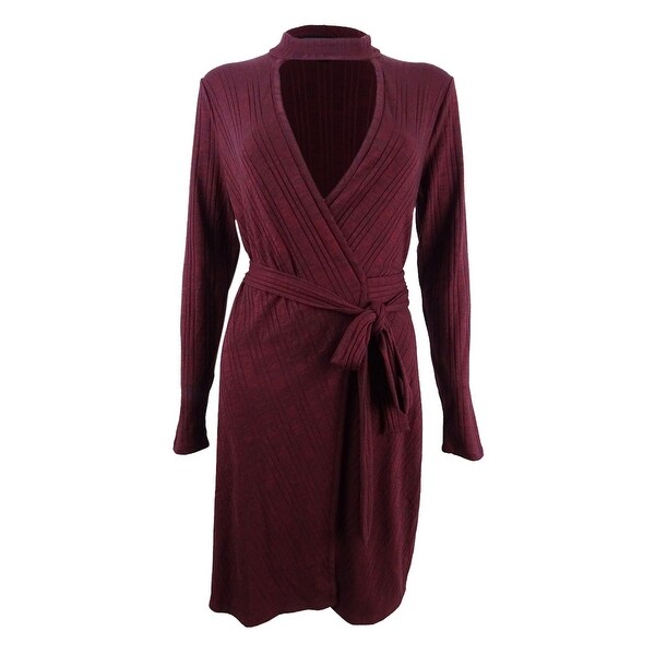 rib knit wrap dress