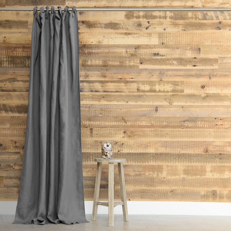 Aurora Home 100% Linen Romantic Tie Top Curtain Set