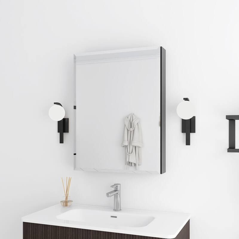 Rectangular Aluminum Medicine Cabinet with Mirror