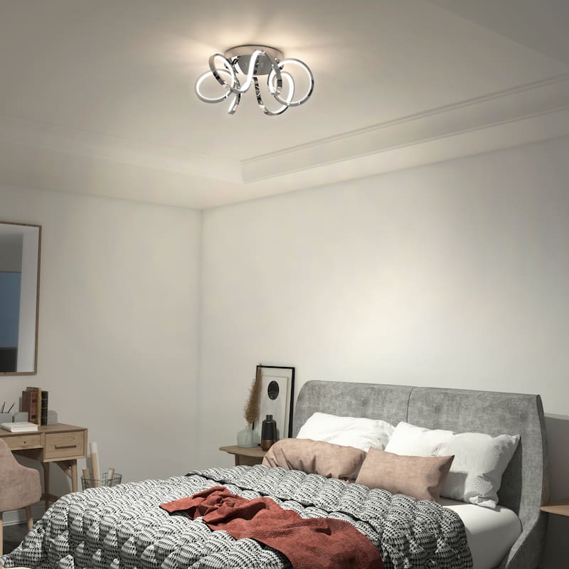 Artika Swirl Ribbon LED Flushmount, chrome