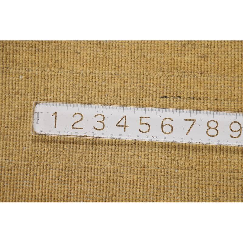 Yellow Modern Gabbeh Runner Rug Hand-Knotted Wool Carpet - 2'7"x 9'6"