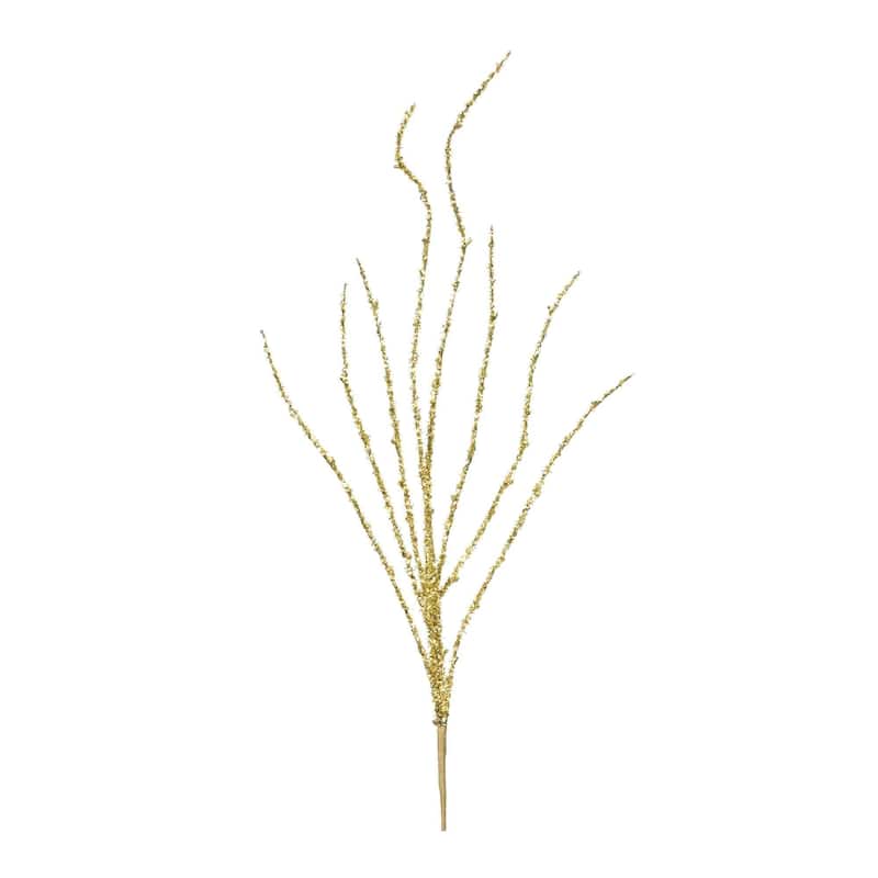 Set of 12 Gold Tinsel Christmas Branches 43"