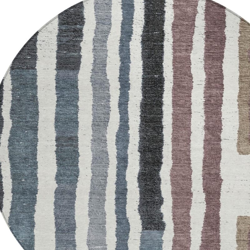 HomeRoots Striped Transitional Rectangle Outdoor Rug