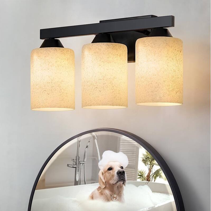 3-Light Bathroom Vanity Light(Bulbs Not Included) - ‎Matte Black