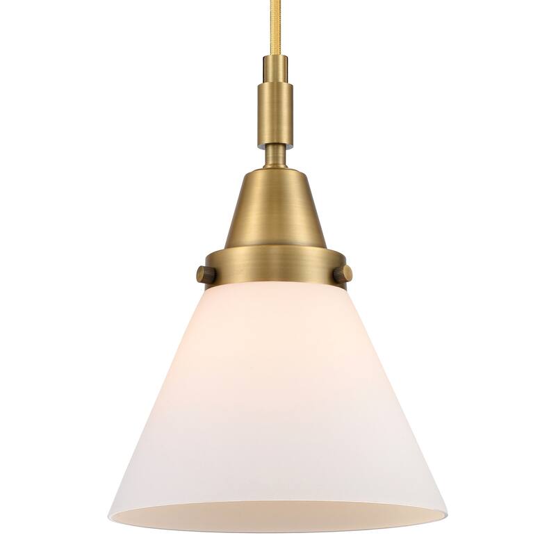 Innovations Lighting 447-1P-G41 Cone 8" Wide Mini Pendant with Matte - Brushed Brass