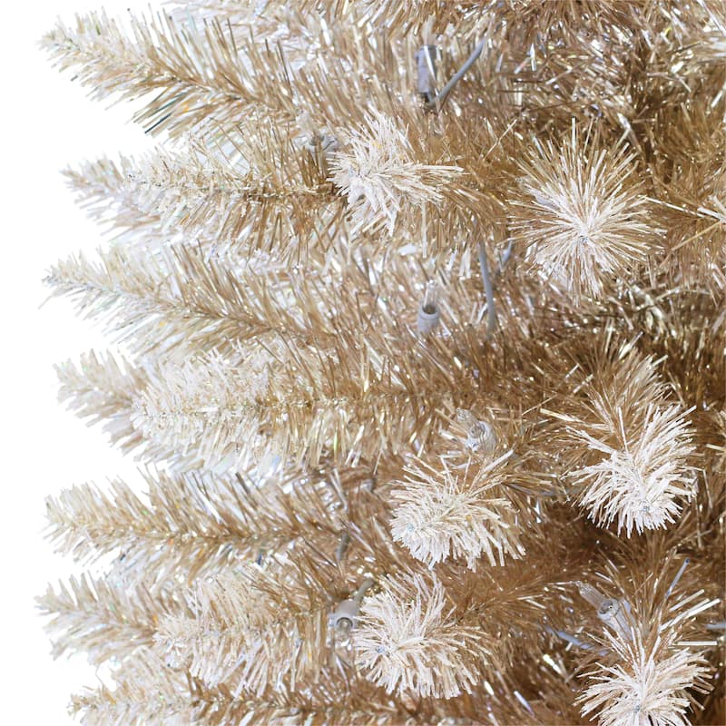 Puleo International 3 ft. Pre-lit Rose Gold Artificial Christmas Tree