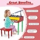 preview thumbnail 3 of 8, Toddler Toy 30-Key Classic Baby Grand Piano Wood w/ Bench Music Rack