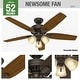 preview thumbnail 7 of 19, Hunter 52" Newsome Ceiling Fan with 3-Light LED Light Kit and Pull Chain - Traditional