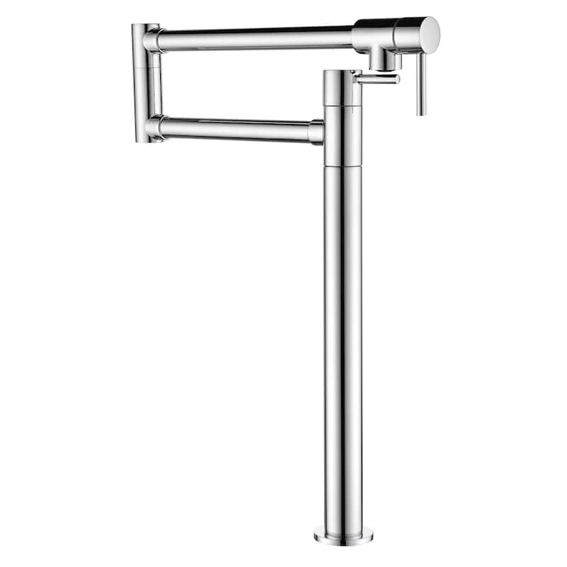 Deck Mount Pot Filler Faucet Brass Single Hole Brass Folding Double Joint Swing Arm Kitchen Sink Faucets