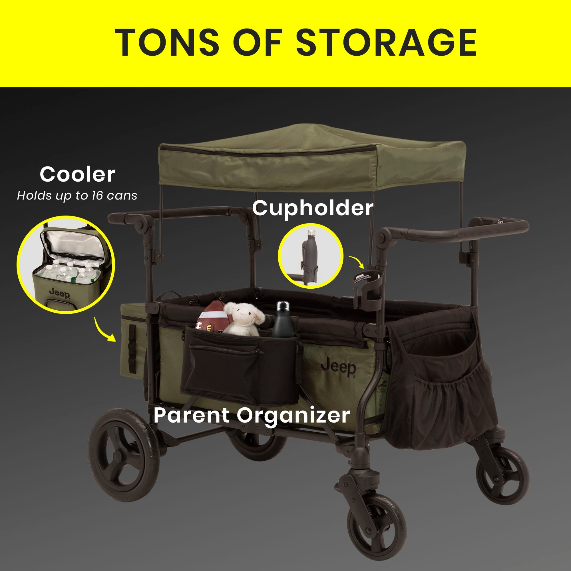 Jeep Deluxe Wrangler Wagon Stroller - Green - On Sale - Bed Bath & Beyond -  40460402