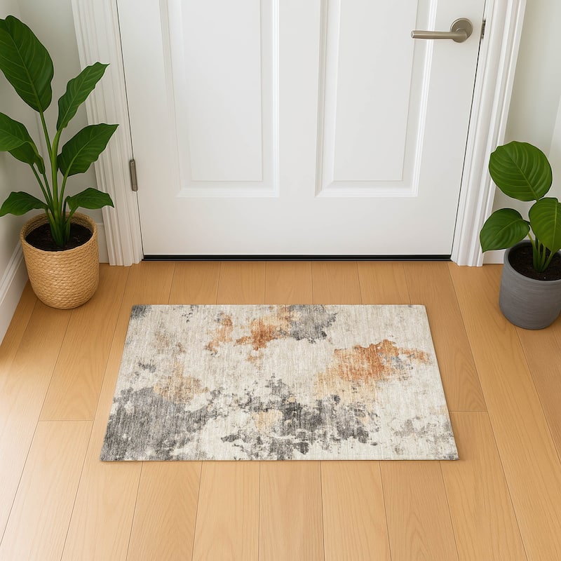 Premium Washable Super Soft Mayfield Rug - Rust - 1'8" x 2'6"