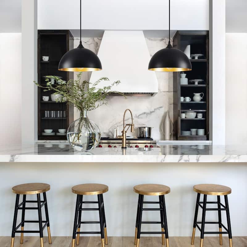 34.64inch 2 Lights Modern Simple Design Pendant with Metal Shade for Living Room Kitchen Island