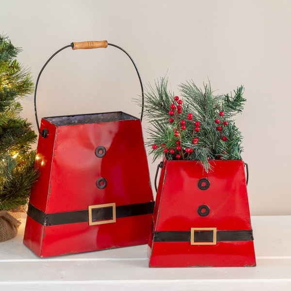 Set of Two Santa Suit Buckets