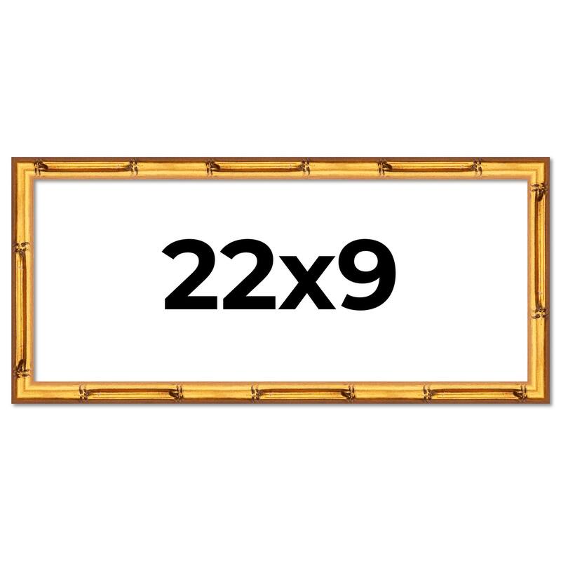 22x9 Frame Gold Bamboo Picture Frame - Complete Modern Photo Frame