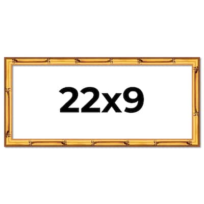 22x9 Frame Gold Bamboo Picture Frame - Complete Modern Photo Frame