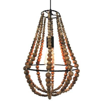 VIP Metal 20 in. Brown Bead Chandelier Fixture