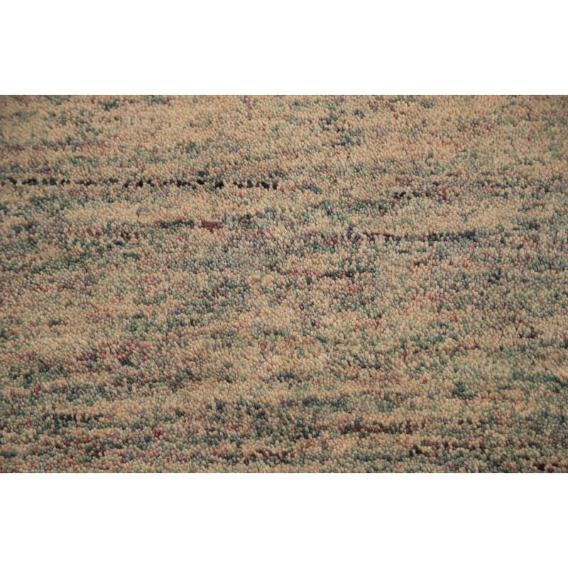 Hand Knotted Oriental 100% Wool Carpet Modern Abstract Beige & Ivories Gabbeh Area Rug - 3' 0'' X 2' 1''