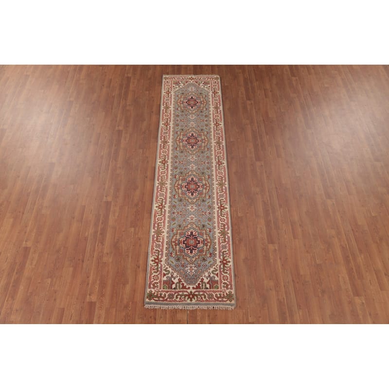 Gray Heriz Serapi Oriental Runner Rug Handmade Wool Carpet - 2'6"x 10'0"