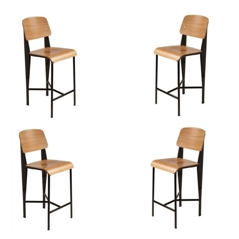 Student Bar Stool Set of 4 H43 SH30 x W17x D20 H43 SH30 x
