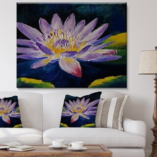 Designart - Purple Lotus Flower - Floral Canvas Print - Bed Bath ...