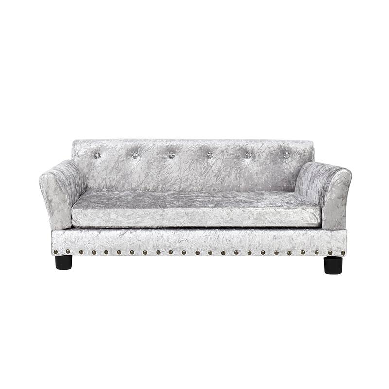 Orthopedic Pet Sofa Bed Deluxe Dutch Velvet Upholstered Dog Couch Bed