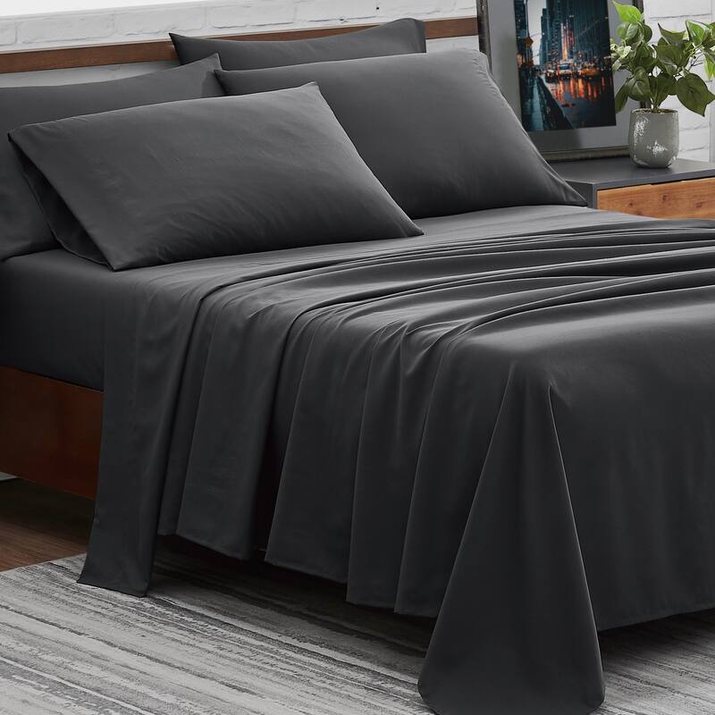 FUBU Solid Microfiber Sheet Set + Extra Pillowcases