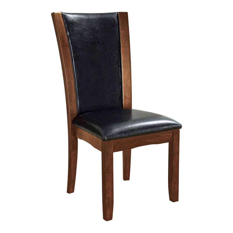 Row Contemporary Faux Leather Upholstered Dining Chairs by Furniture of America (Set of 2)