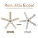 preview thumbnail 58 of 61, Bella Depot 52" Modern Reversible Crystal Ceiling Fan with Remote Control and Light Kit