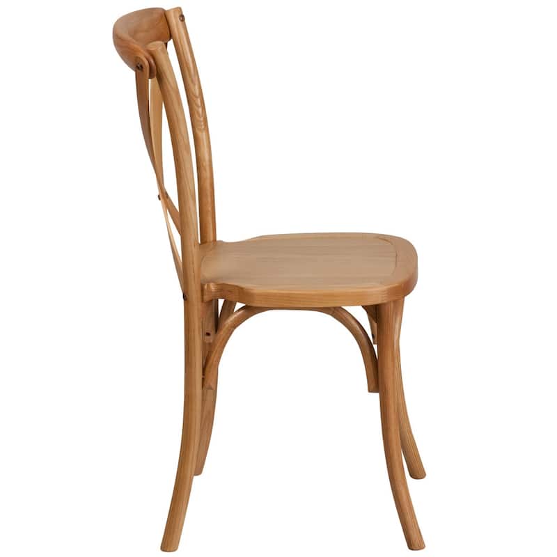 2 Pack Stackable Wood Cross Back Chair