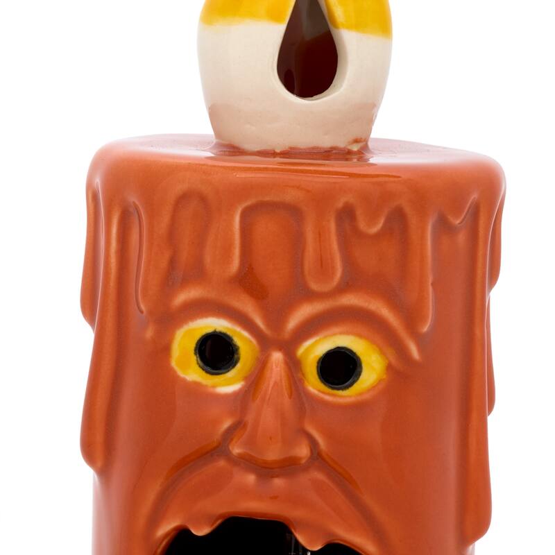 National Tree Company 7" Orange Halloween Porcelain Candle (Set of 2) - 7 in