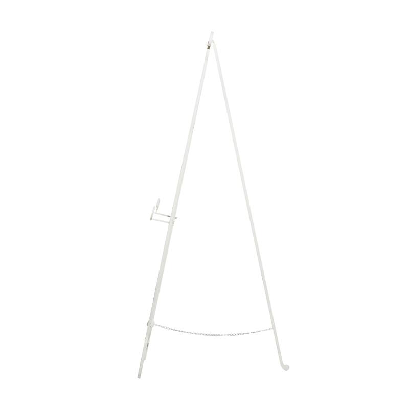 White Metal Large Adjustable 3 Tier Scroll Display Easel with Chain Support