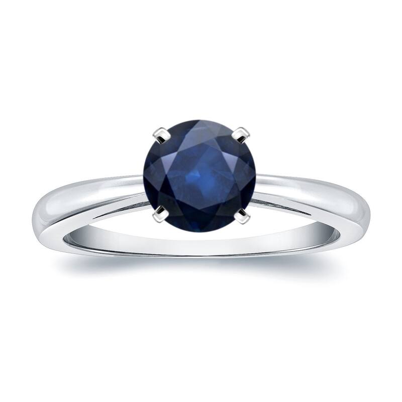 Auriya 14k Gold Sapphire Solitaire Engagement Ring 1 1/2ct TGW - 4 - White - White